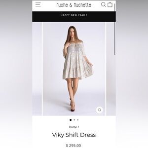 Muche et Muchette Viky Shift Dress Silver Sequin Pockets ONE SIZE Tunic $295